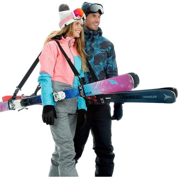 Ski Strap and Pole Carrier - 2 Sets per Pack -Skiing Accessory for Easy Carrying - Picture 1 of 7